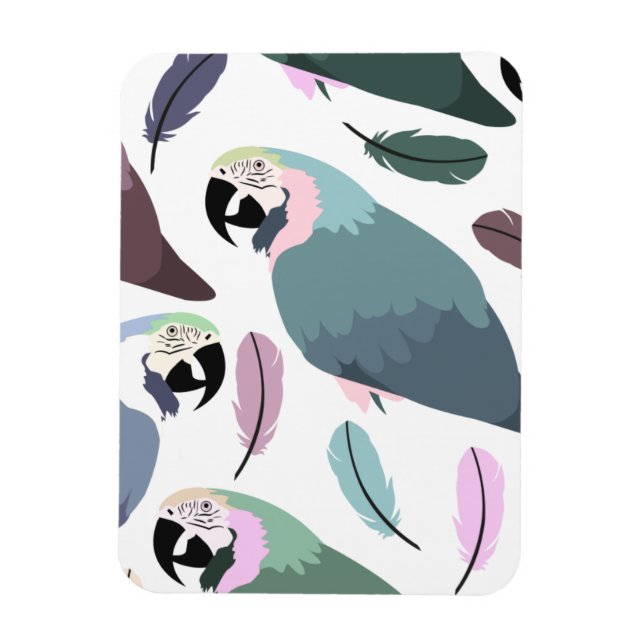 Magnet Flexible Perroquets modernes motif tropical  (Vertical)