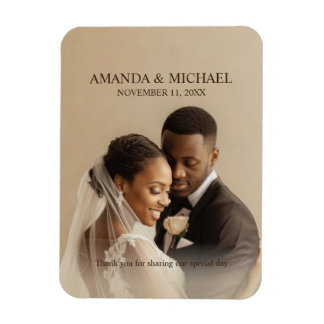 Magnet Flexible Personalized Photo Favor with Names & Wedding Date