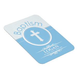 Magnet Flexible Personnalisable, Enfant de Dieu garçon bleu Baptêm