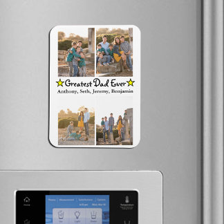 Magnet Flexible Personnalisé 4 photo plus grand papa jamais Fête d