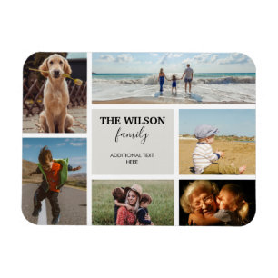 Magnet Flexible Personnalisé 6 Photo Famille Souvenirs Collage