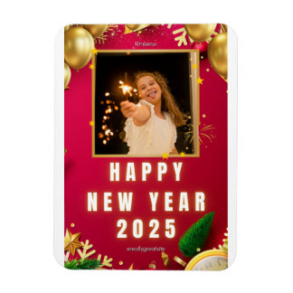 Magnet Flexible Personnalisé Bonne année 2025 Carte photo