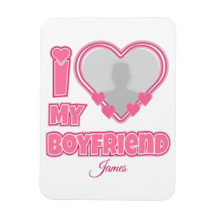 Magnet Flexible Personnalisé J'aime mon petit ami – Ajouter une ph