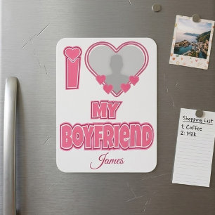 Magnet Flexible Personnalisé J'aime mon petit ami – Ajouter une ph
