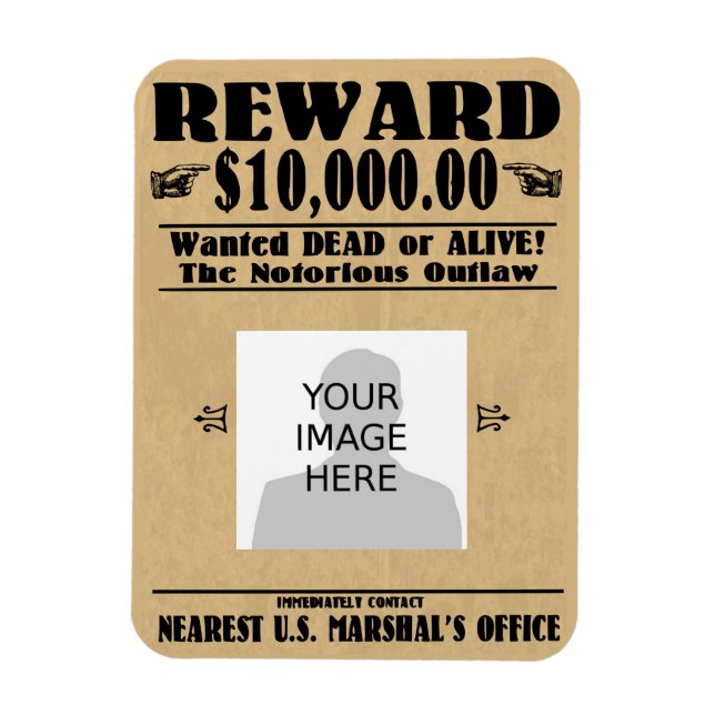 Magnet Flexible Personnalisé Recherché mort ou vivant (Vertical)