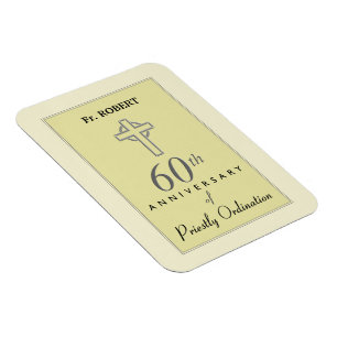 Magnet Flexible Personnaliser, 60e anniversaire du prêtre Embossé