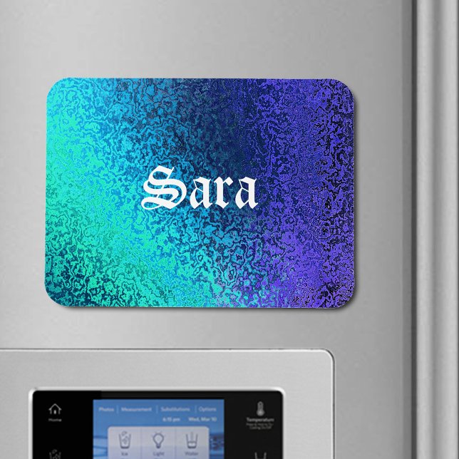 Magnet Flexible Personnaliser le nom et les couleurs dans l'aimant (Personalize Name and Shades in Blue Premium Magnet)