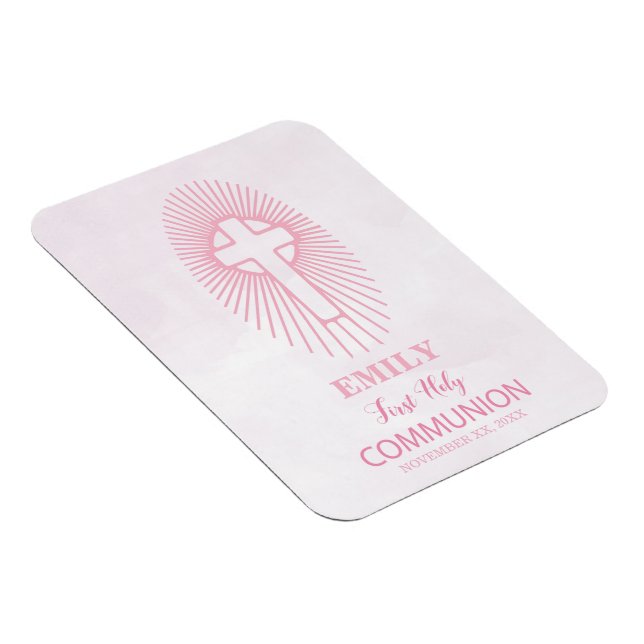 Magnet Flexible Personnaliser, Pink First Holy Communion hôte (Côté Droit)
