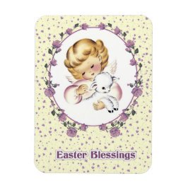 Magnet Flexible Petit ange avec agneau Cadeau de Pâques