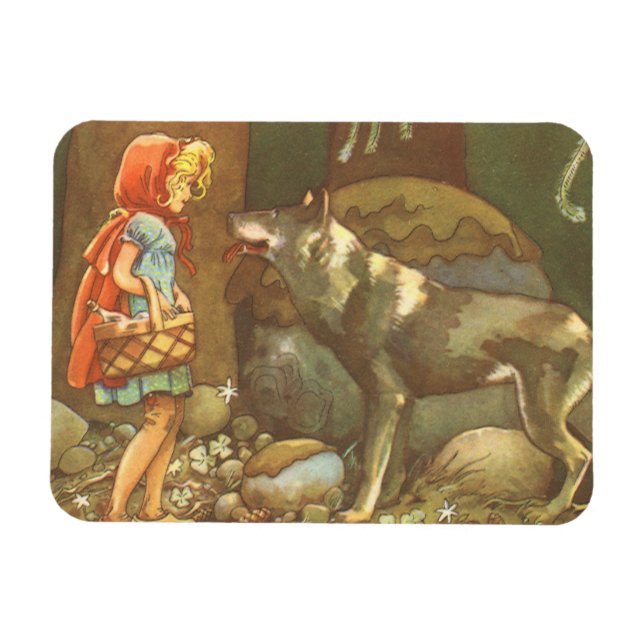 Magnet Flexible Petit Chaperon Rouge, Conte de Fées Vintage (Horizontal)