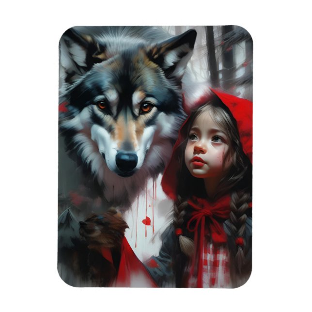 Magnet Flexible Petit chaperon rouge et loup (Vertical)