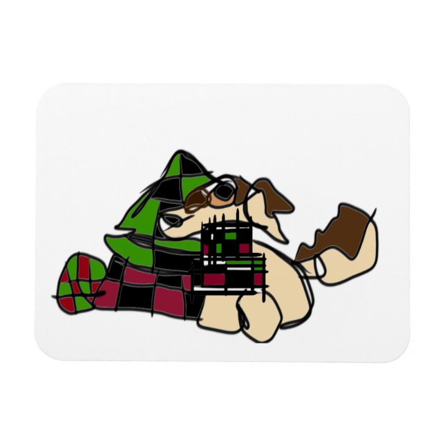 Magnet Flexible Petit Chiot pour l'hiver (Horizontal)