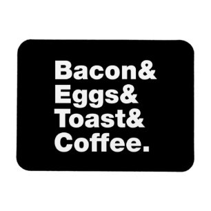Magnet Flexible Petit-déjeuner (Bacon & oeufs & Toast & Coffee.)