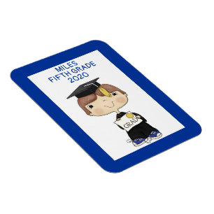 Magnet Flexible Petit garçon diplômé Cheveux Brown