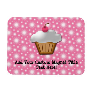 Magnet Flexible Petit gâteau de coupe-circuit avec la cerise rose