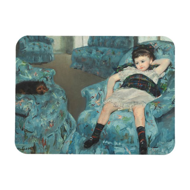 Magnet Flexible Petite fille dans un fauteuil bleu, 1878 (oi (Horizontal)
