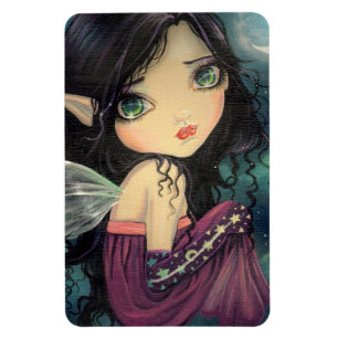 Magnet Flexible Petite Lune Grand Yeux Fantaisie Artistique Fée