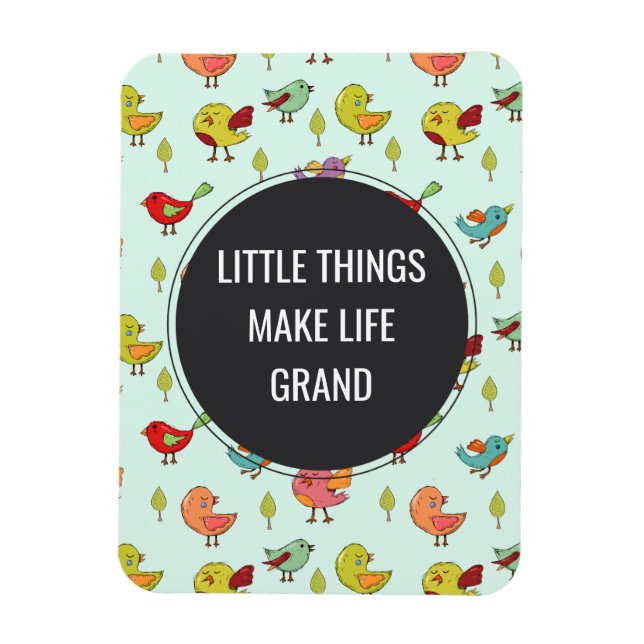 Magnet Flexible Petites choses à dire avec Motif d'oiseaux lunaire (Vertical)