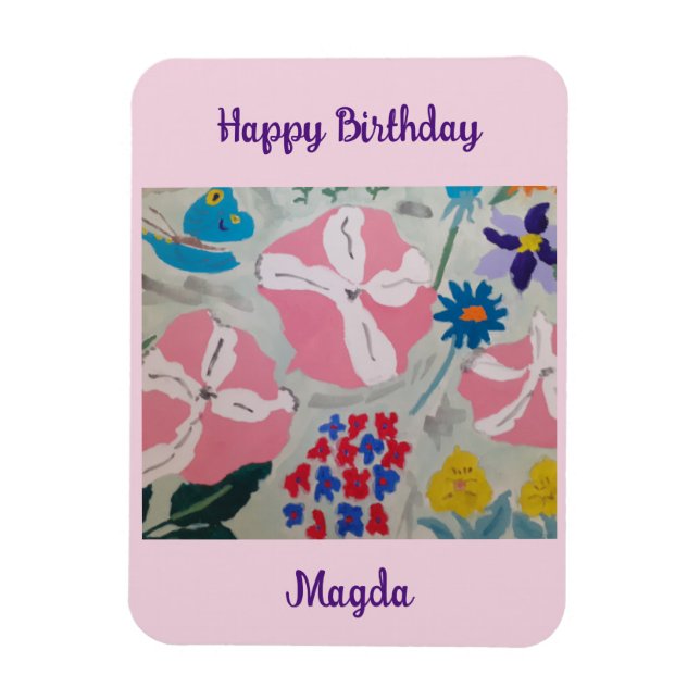 Magnet Flexible Pétunias & Fleurs d'été Aimant d'anniversaire (Vertical)