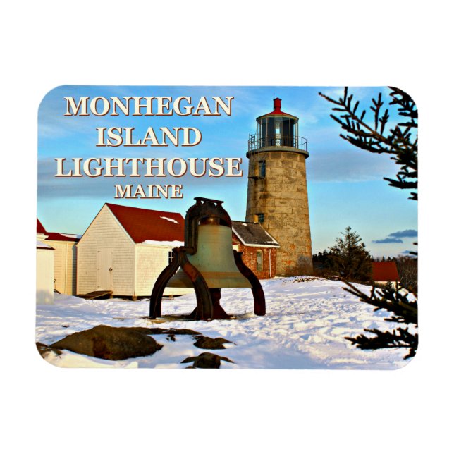 Magnet Flexible Phare de l'île de Monhegan, Maine (Horizontal)