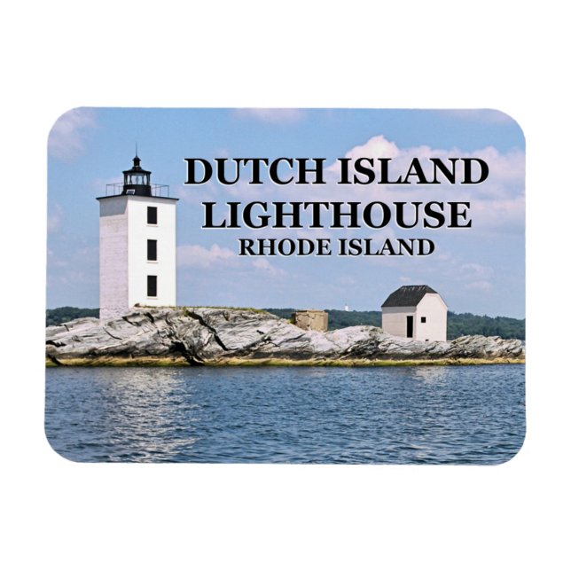 Magnet Flexible Phare de l'île néerlandaise, Rhode Island Photo Ma (Horizontal)