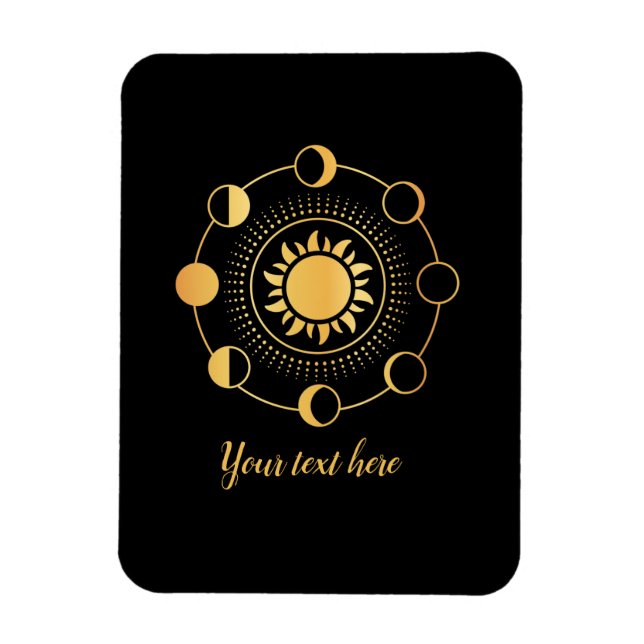 Magnet Flexible Phases Gold Sun & Moon personnalisables (Vertical)
