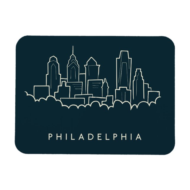 Magnet Flexible Philadelphie Pennsylvanie Skyline (Horizontal)