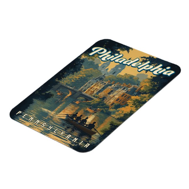 Magnet Flexible Philadelphie - Pennsylvanie Vintage (Côté Gauche)