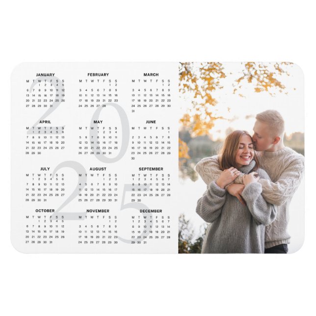 Magnet Flexible Photo 2025 Calendrier mensuel (Horizontal)