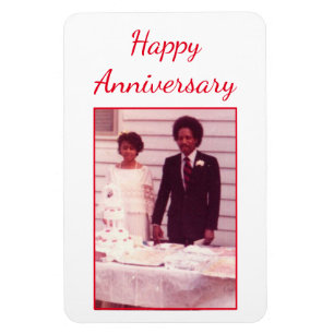 Magnet Flexible Photo Anniversaire rouge et blanc