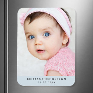 Magnet Flexible Photo bébé moderne   Pastel Blue