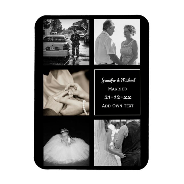Magnet Flexible PHOTO COLLAGE Mariage Vow Renouvellement Anniversa (Vertical)