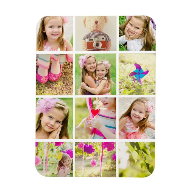 Magnet Flexible Photo Collage Modèle Personnalisé (Vertical)