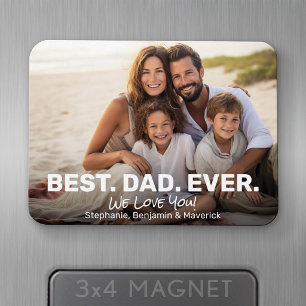 Magnet Flexible Photo complet avec Meilleur Papa Ever - Carte de v