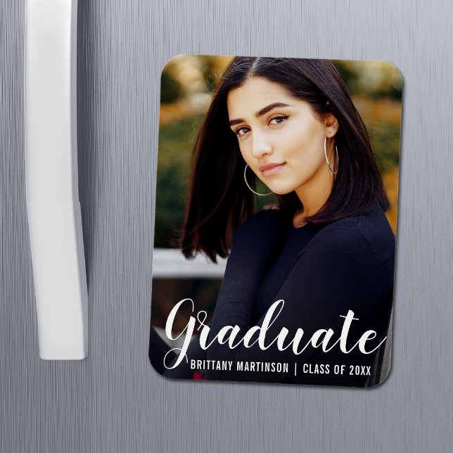 Magnet Flexible Photo d'annonce de remise de diplômes en écriture  (Customize to change text size or text style.)