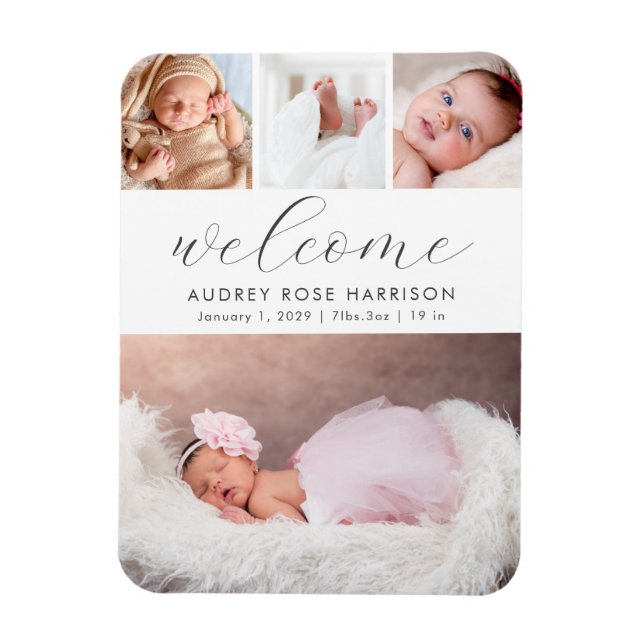 Magnet Flexible Photo de bienvenue moderne Collage de photos Naiss (Vertical)