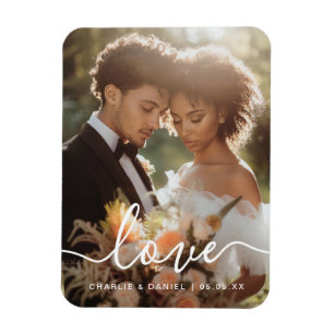 Magnet Flexible Photo de fiançailles de mariage amour noms de coup