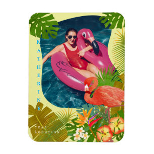 Magnet Flexible Photo de flamant rose tropical jaune