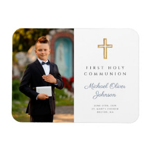 Magnet Flexible Photo de garçon de la Première Sainte Communion mo