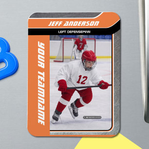 Magnet Flexible Photo de hockey sur glace en métal orange