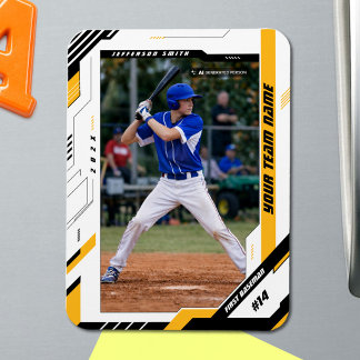 Magnet Flexible Photo de joueur de baseball jaune personnalisée dy