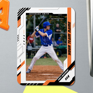 Magnet Flexible Photo de joueur de baseball orange dynamique perso