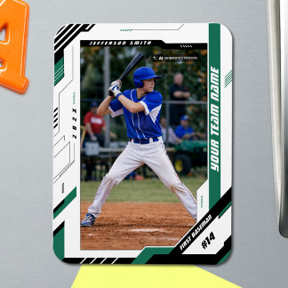 Magnet Flexible Photo de joueur de baseball vert dynamique personn