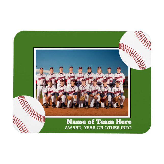 Magnet Flexible Photo de l'équipe de baseball avec mention de prix (Horizontal)