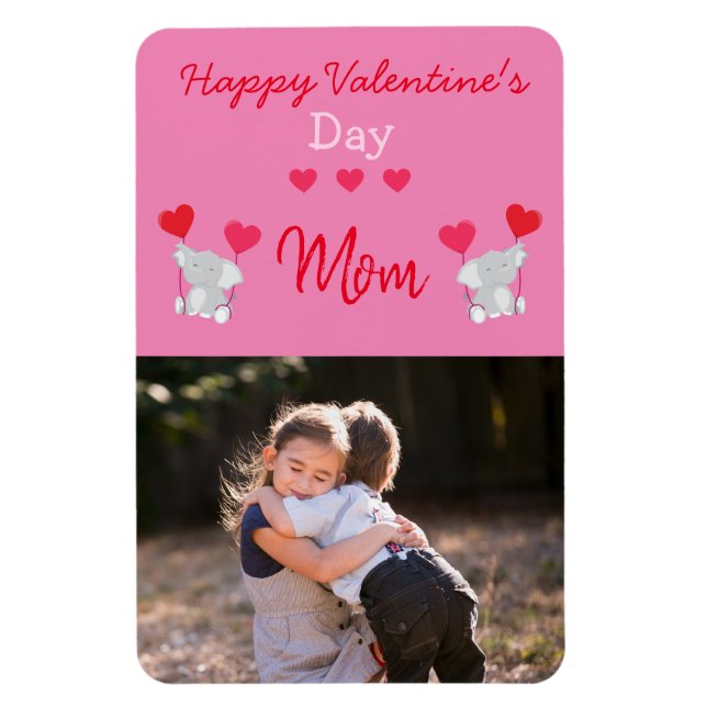 Magnet Flexible Photo de maman Heureuse Sainte-Valentin (Vertical)