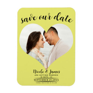 Magnet Flexible Photo de mariage à cœur Chartreuse Enregistrer la 