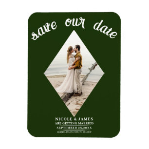 Magnet Flexible Photo de mariage diamant vert émeraude Enregistrez