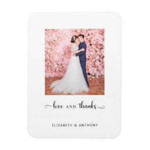 Magnet Flexible Photo de mariage élégant avec texte 'Amour et reme