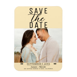 Magnet Flexible Photo de mariage moderne avec faire-part "Save the