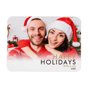 Magnet Flexible Photo de Noël simple et moderne pour couples, vaca